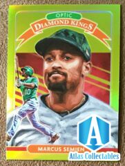 Marcus Semien 2020 Donruss Optic Lime Green Diamond Kings Parallel #10 Athletics